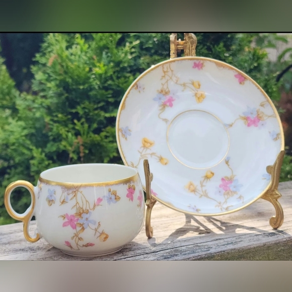 Limoges France BAWO & DOTTER Cup and Saucer - Picture 2 of 14